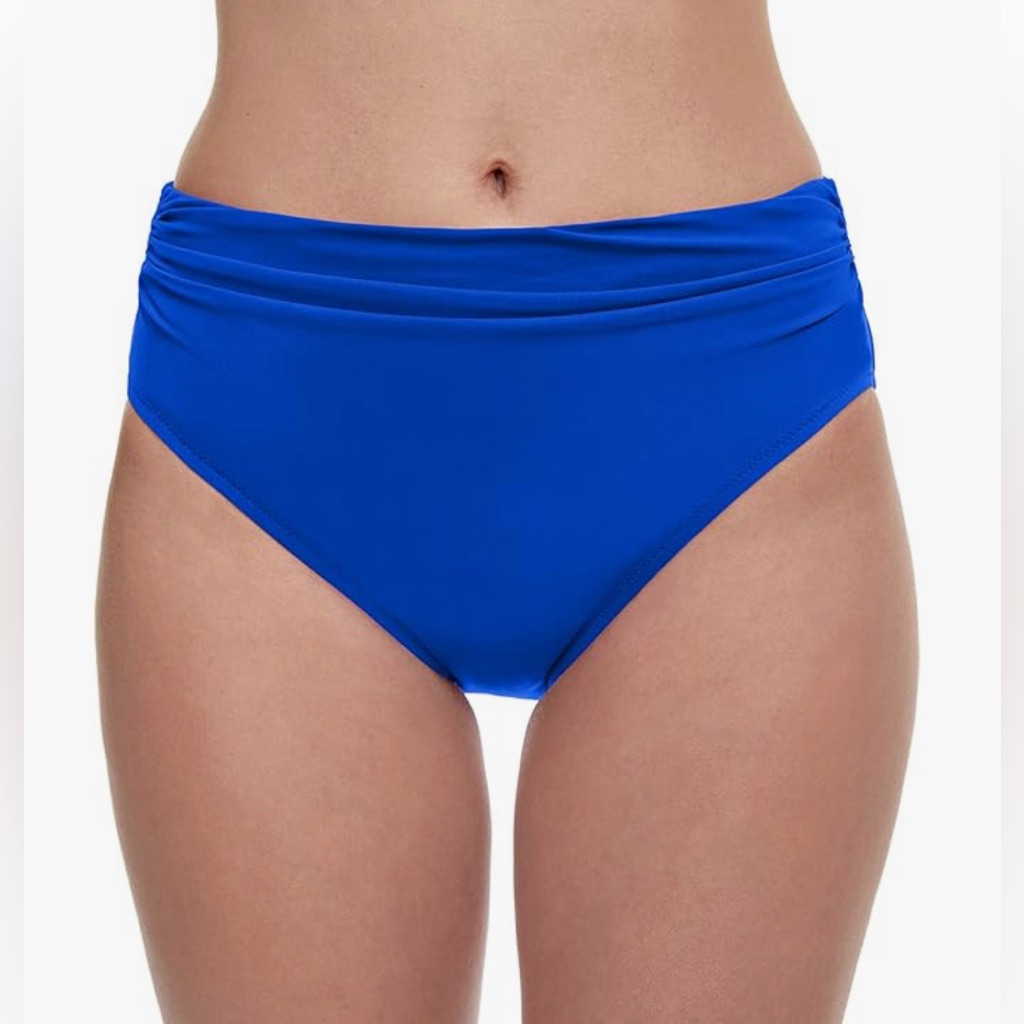 Nwt Profile By Gottex High-Waist Bikini Bottoms In Cobalt Blue, In Size 12